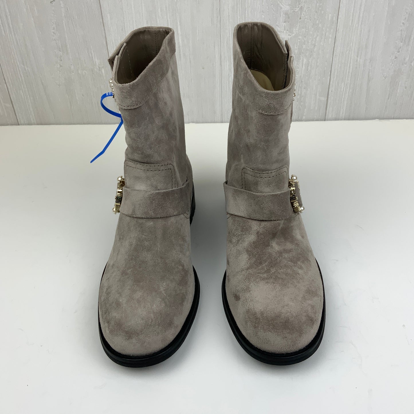 Boots Designer By Jimmy Choo In Grey, Size: 10.5