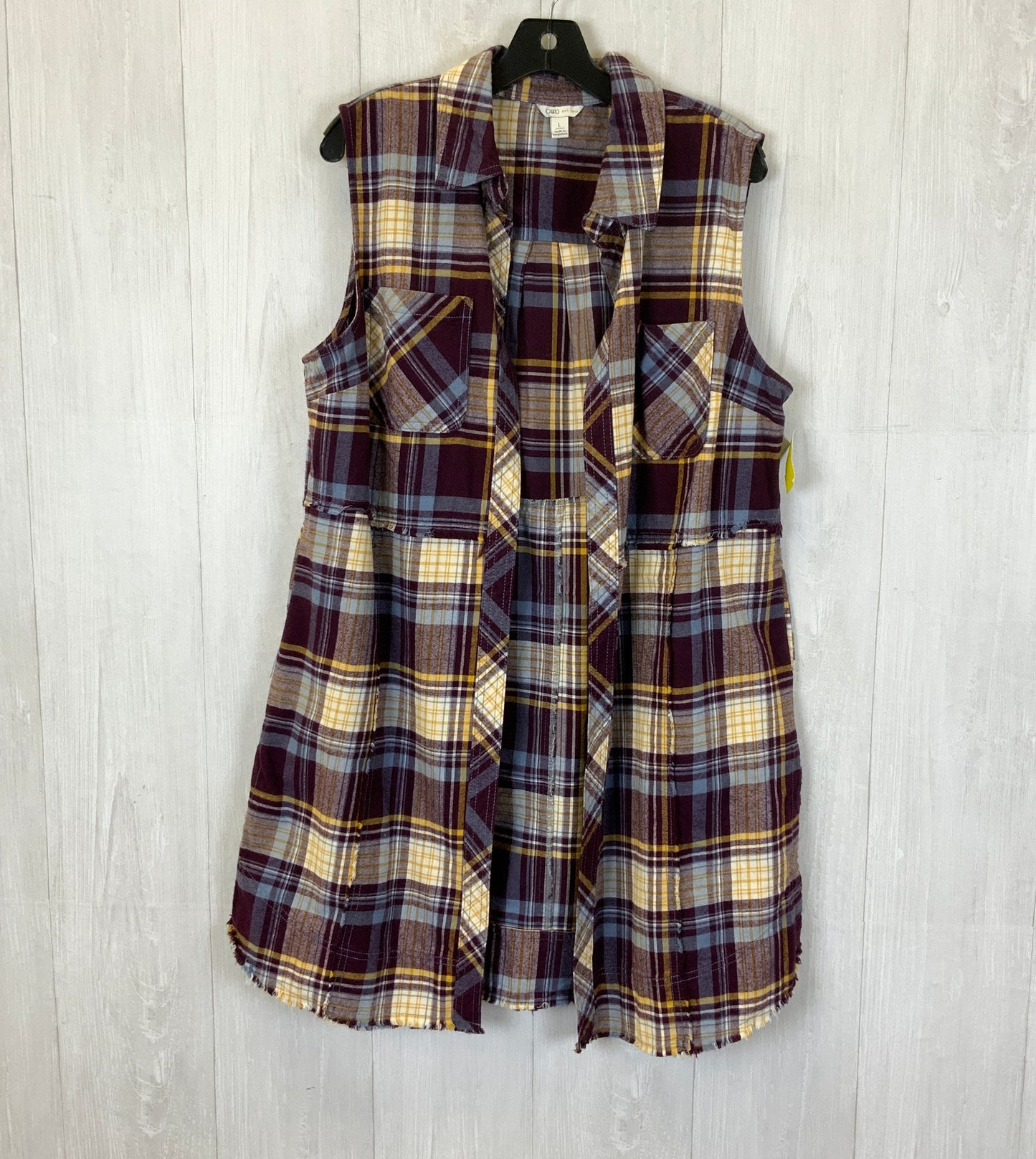 Vest Other By Cato In Plaid Pattern, Size: L