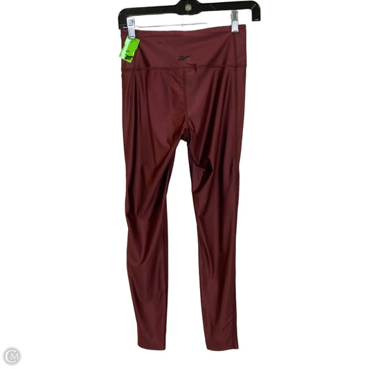 Athletic Leggings By Reebok In Maroon, Size: S