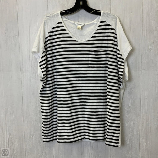 Top Short Sleeve By Cj Banks In Black & White, Size: 2x