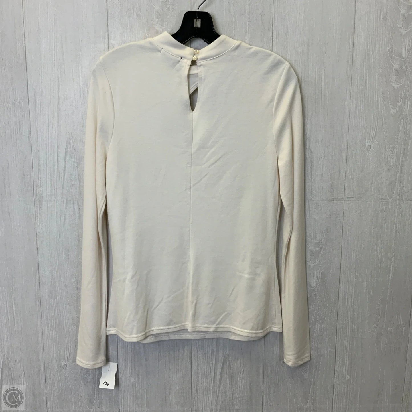 Top Long Sleeve By Halogen In Cream, Size: M