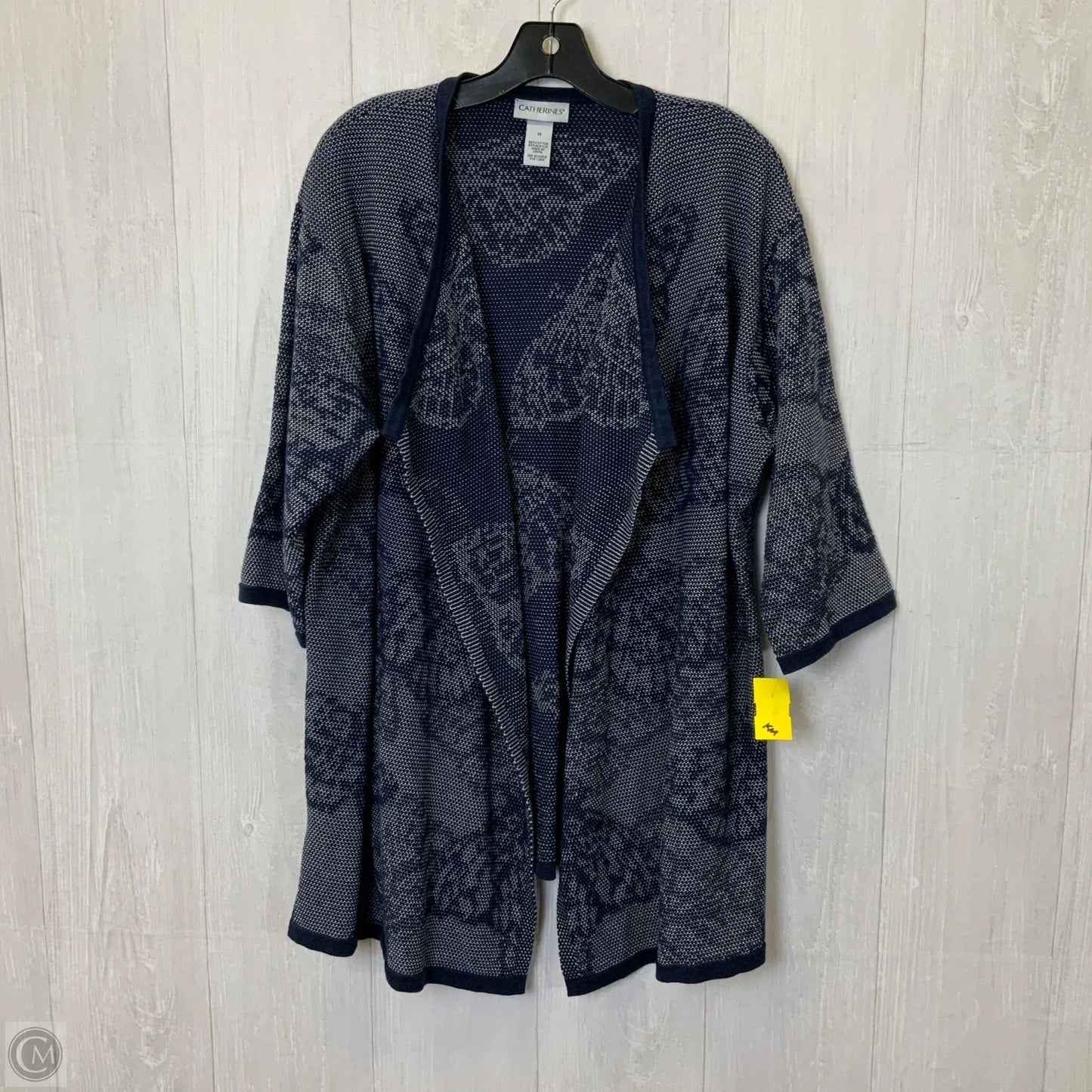 Sweater Cardigan By Catherines In Navy, Size: 1x