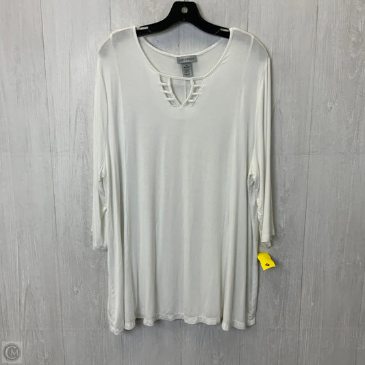 Top 3/4 Sleeve By Catherines In White, Size: 2x