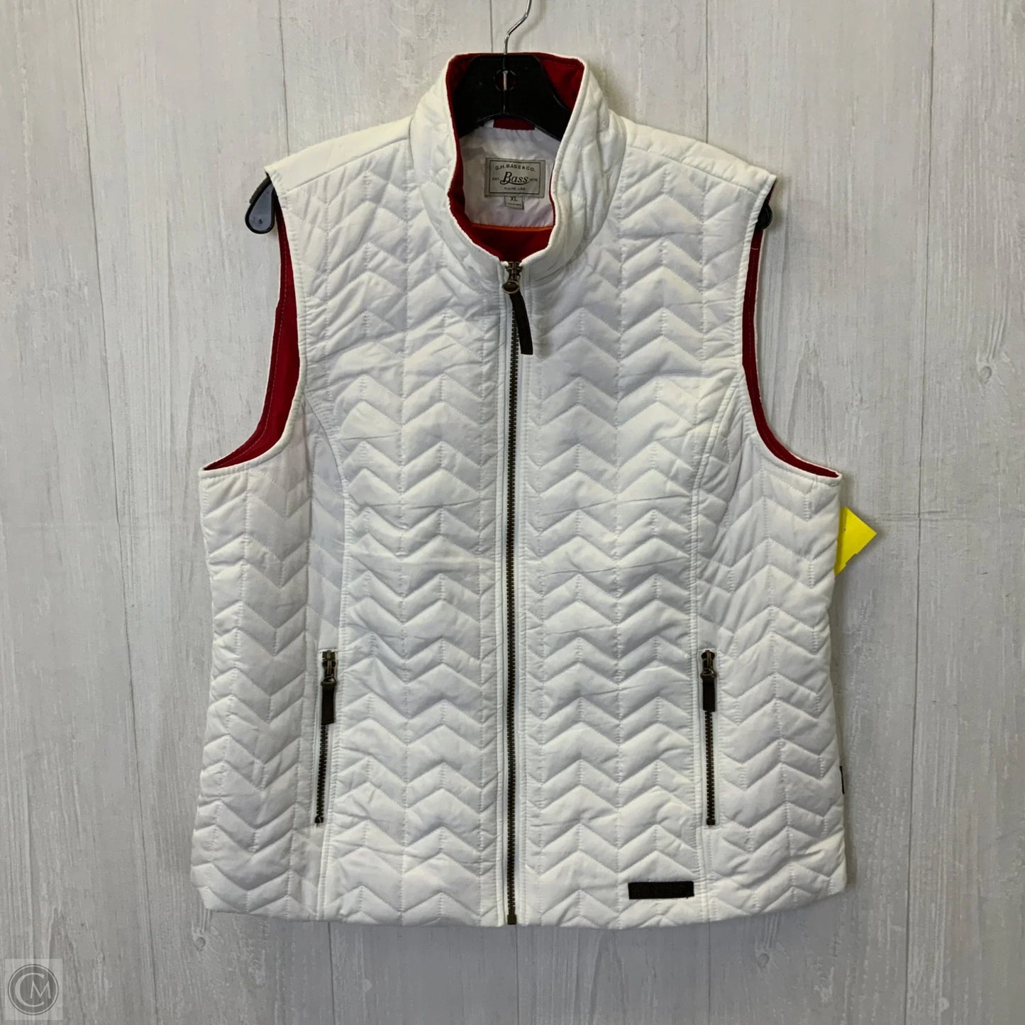 Vest Puffer & Quilted By Bass In White, Size: Xl