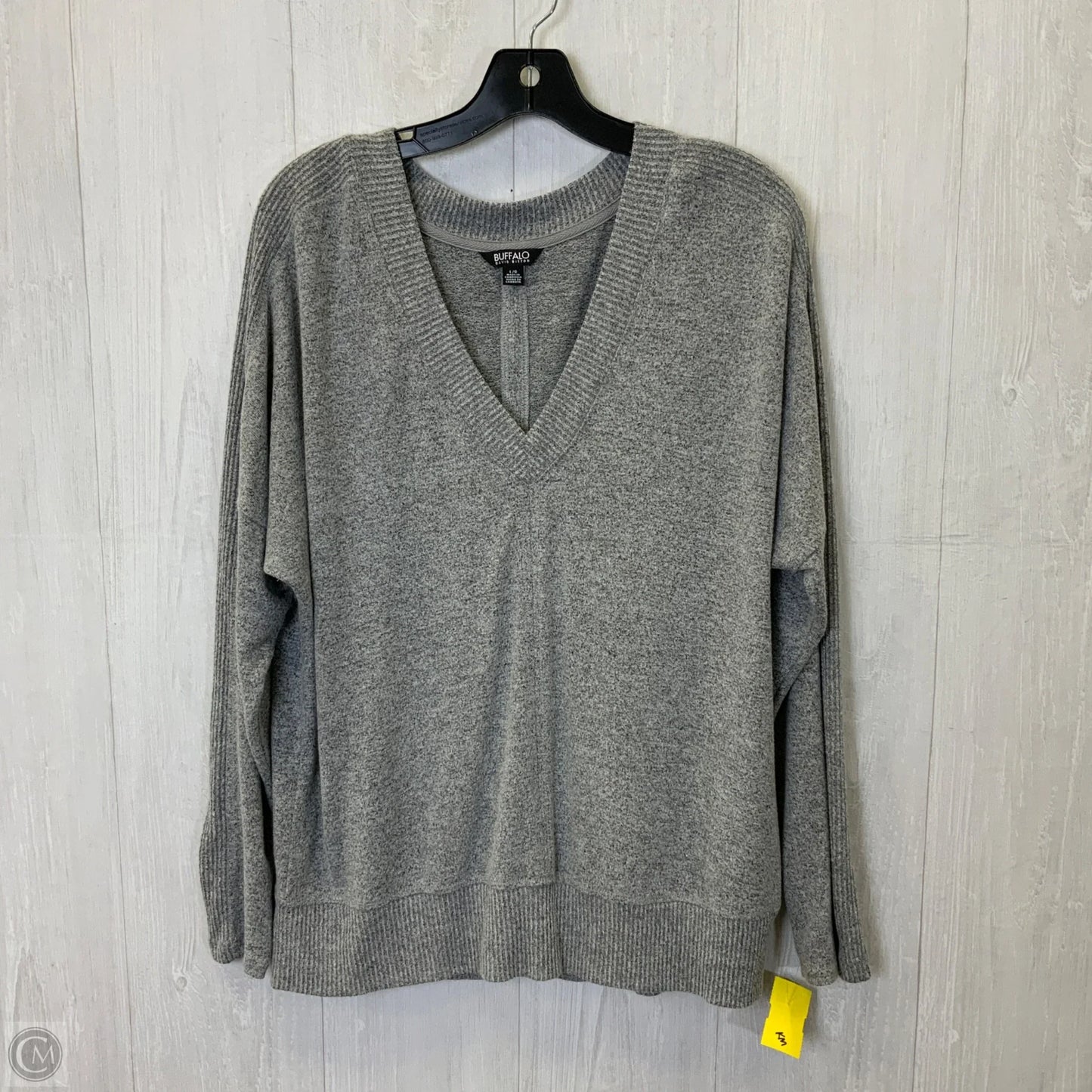 Top Long Sleeve By Buffalo David Bitton In Grey, Size: L