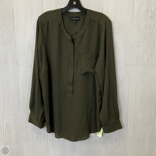Blouse Long Sleeve By Lane Bryant In Green, Size: 2x