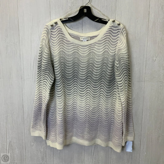 Sweater By Christopher And Banks In Grey & White, Size: Xl