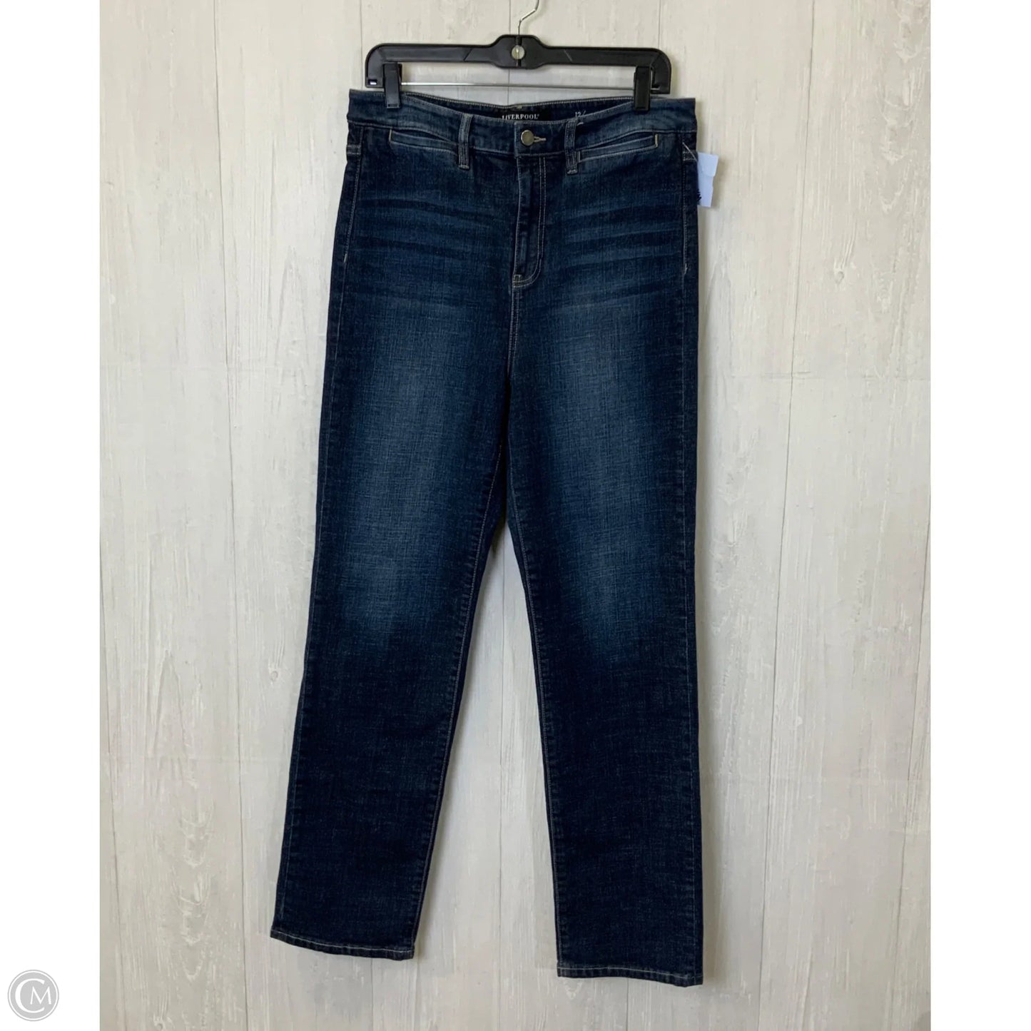Jeans Straight By Liverpool In Blue Denim, Size: 12