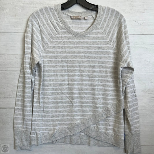 Top Long Sleeve By Athleta In Grey & White, Size: M