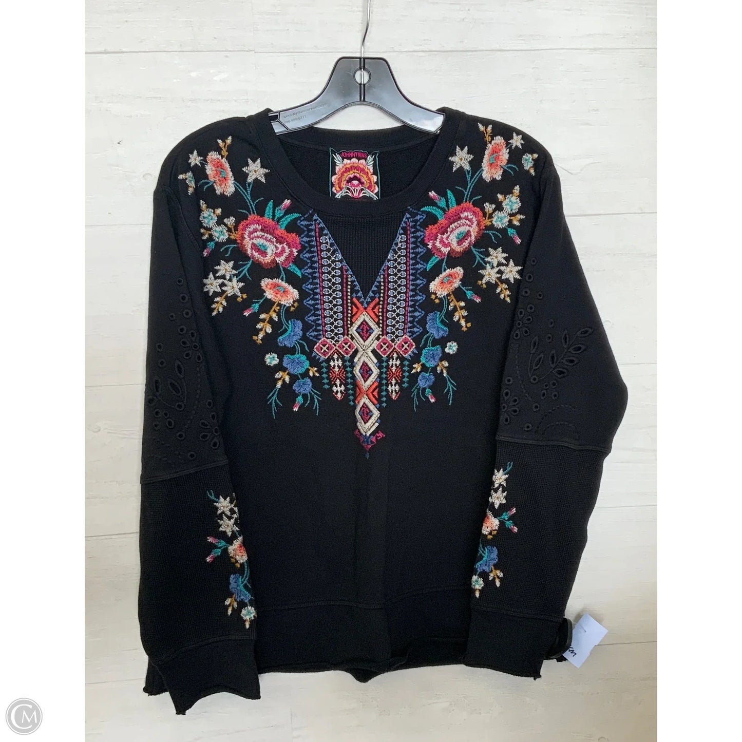 Sweatshirt Crewneck By Johnny Was In Black, Size: M