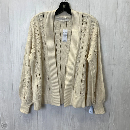 Sweater Cardigan By Loft In Cream, Size: M