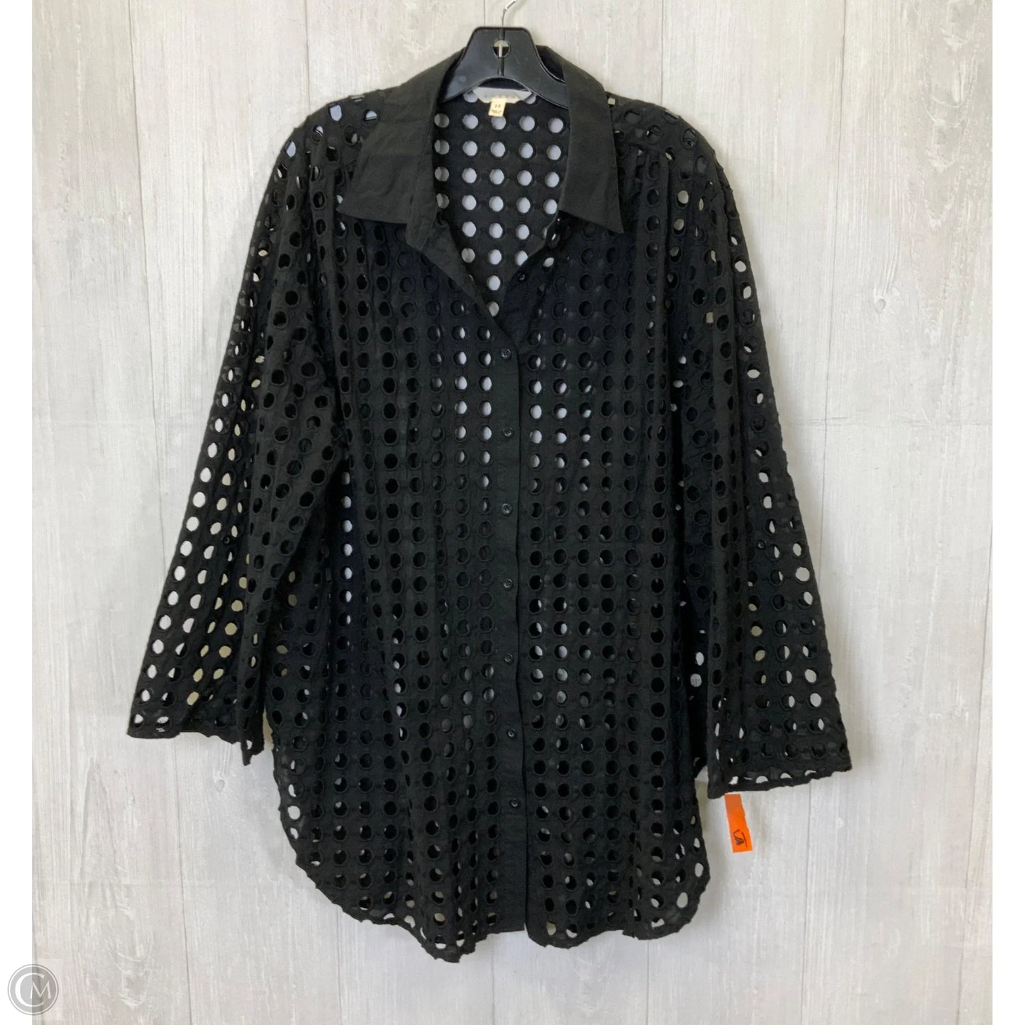 Top Long Sleeve By Adiva In Black, Size: 2x