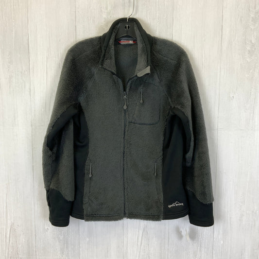 Jacket Faux Fur & Sherpa By Eddie Bauer In Black & Grey, Size: L