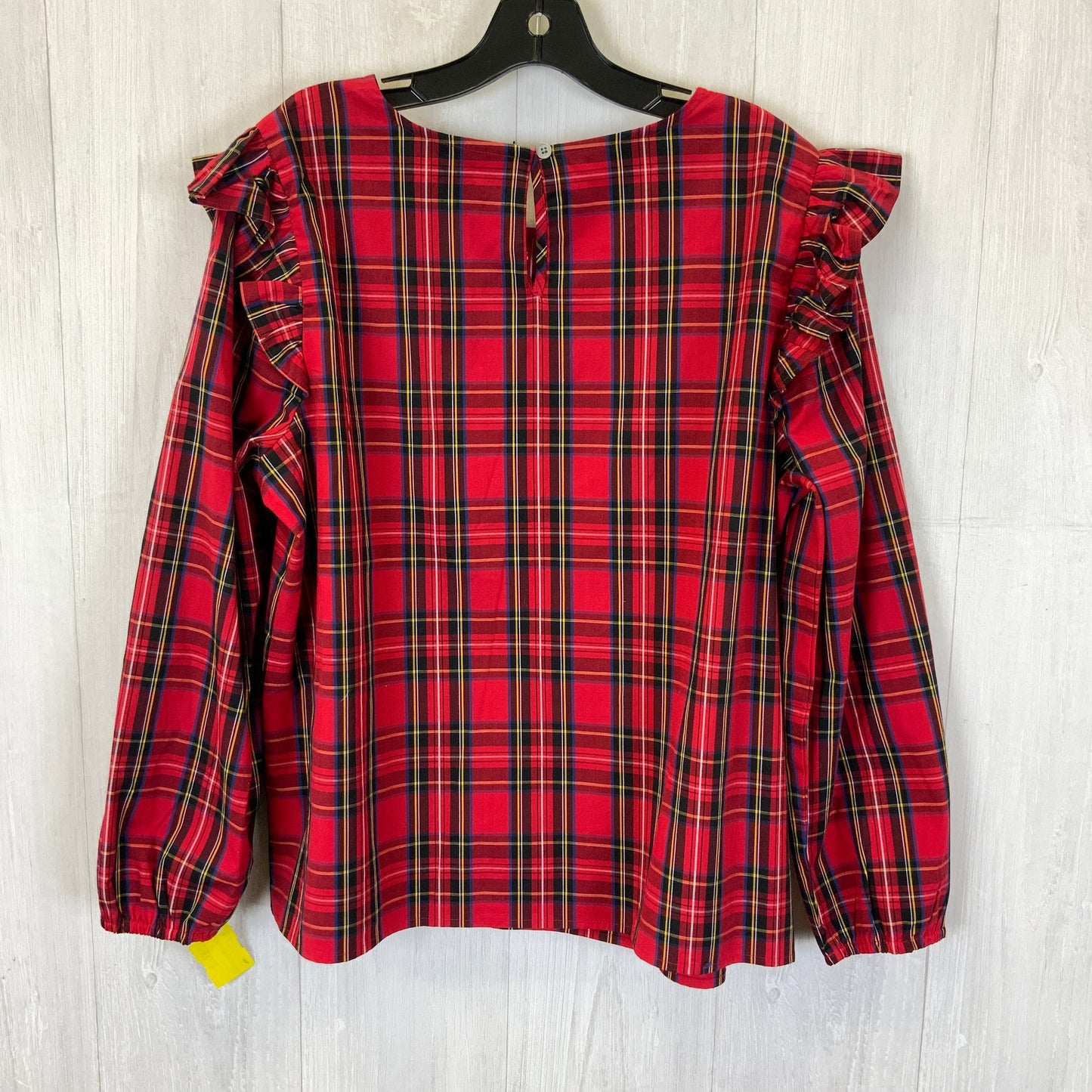 Top Long Sleeve By J. Crew In Plaid Pattern, Size: Xl