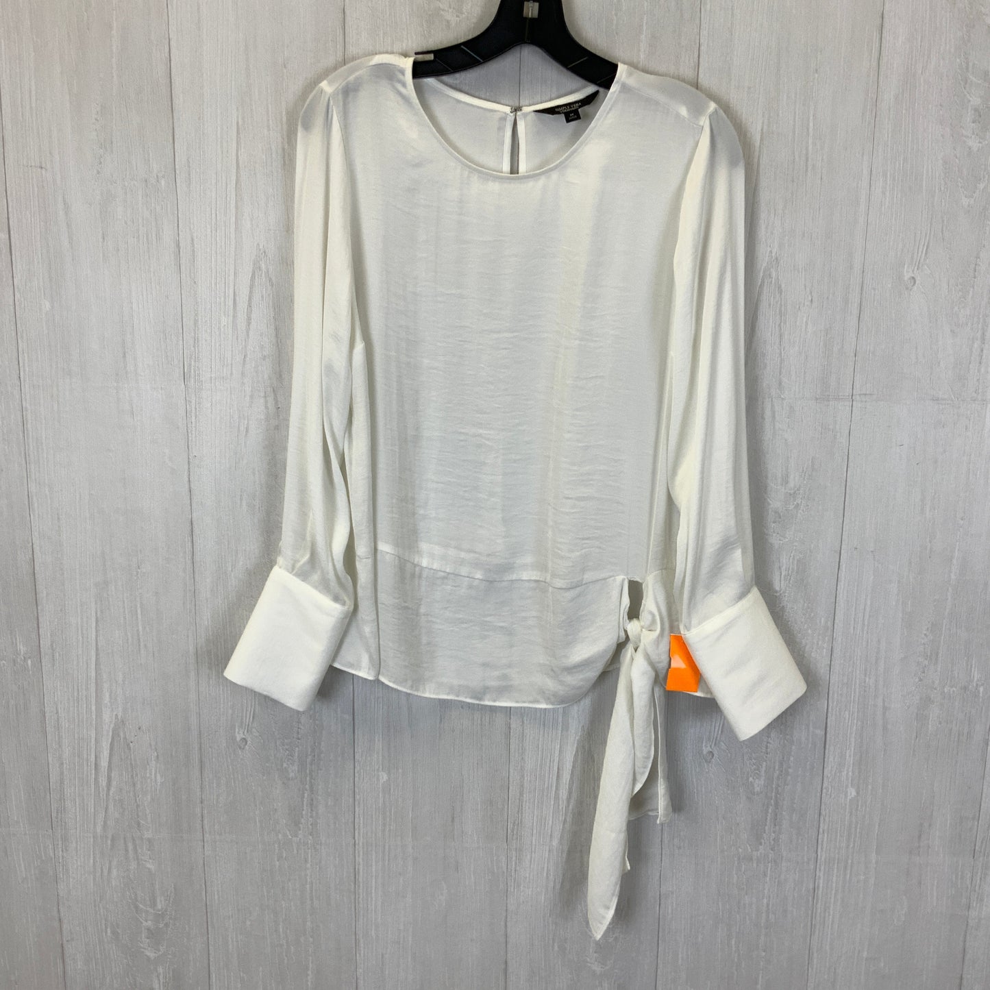 Blouse Long Sleeve By Simply Vera In White, Size: M