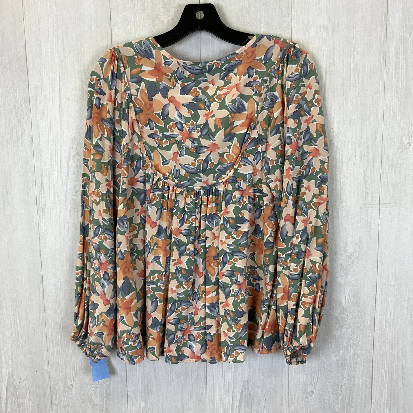 Floral Top Long Sleeve Clothes Mentor, Size M