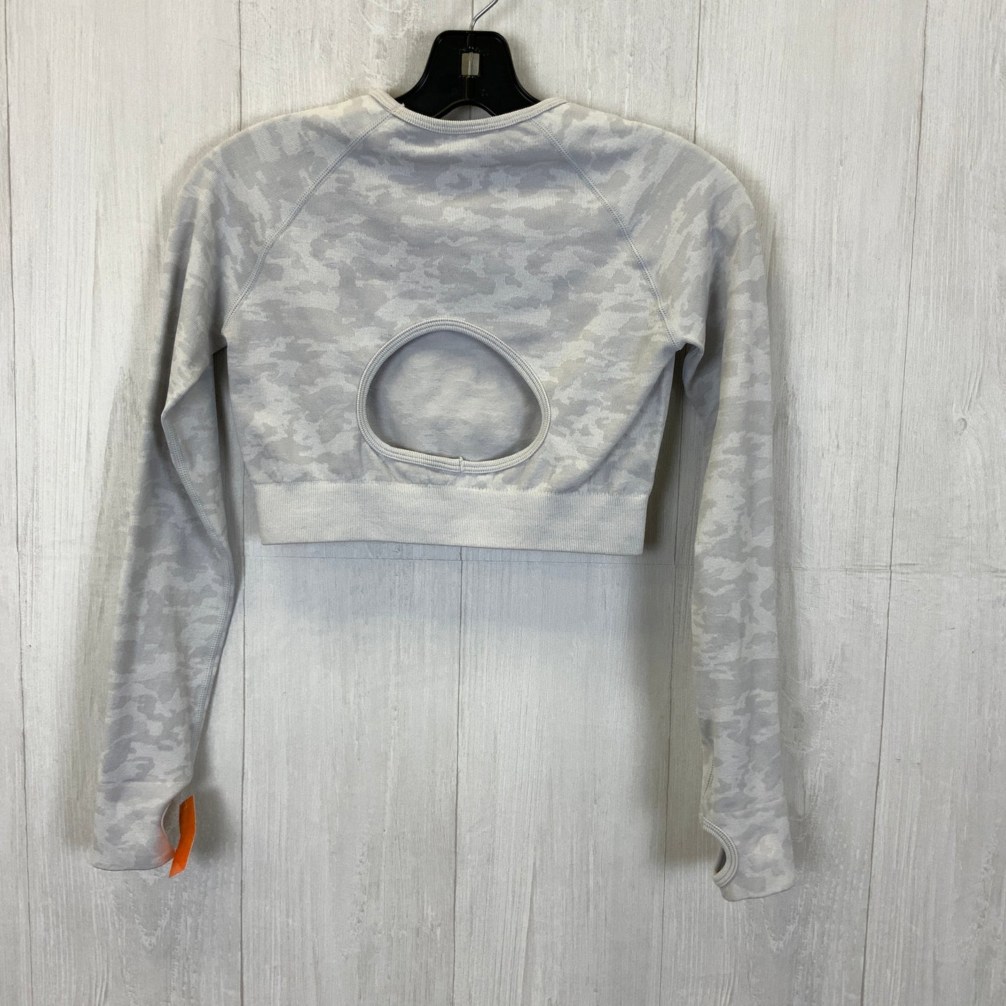 Grey Athletic Top Long Sleeve Crewneck Clothes Mentor, Size S