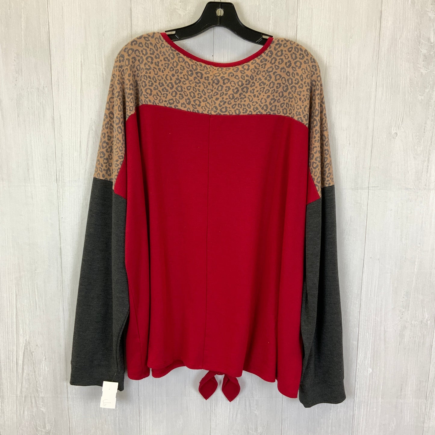 Top Long Sleeve Basic By Cato In Red, Size: 4x