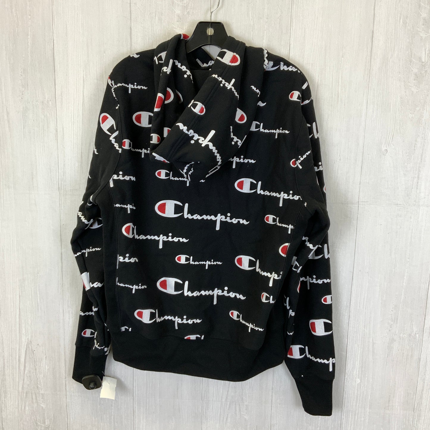 Sweatshirt Hoodie By Champion In Black, Size: M