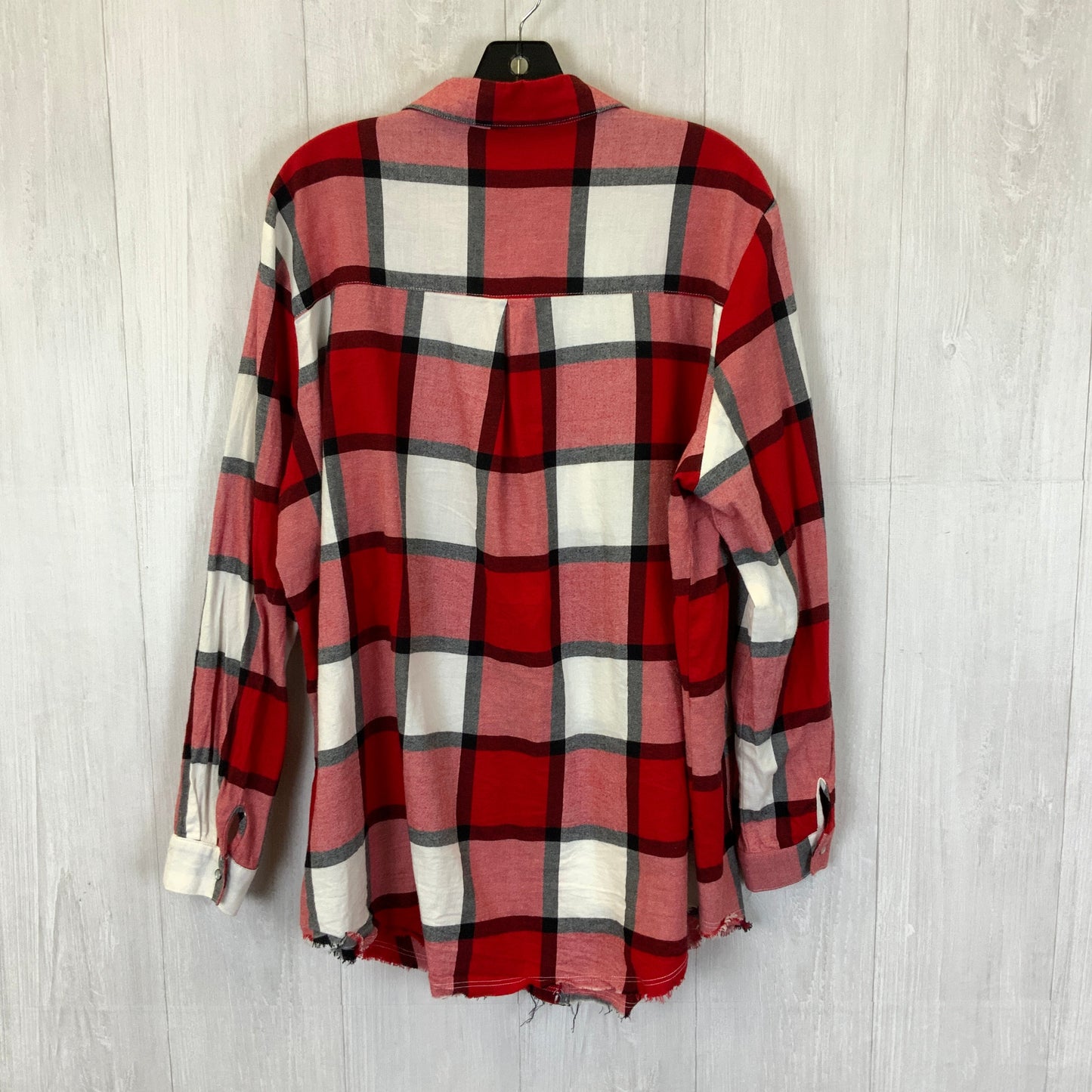 Top Long Sleeve By Cato In Plaid Pattern, Size: Xl