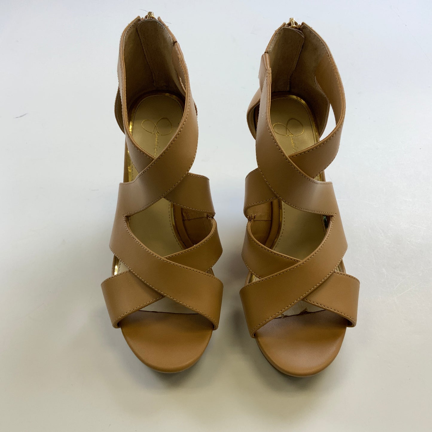 Sandals Heels Wedge By Jessica Simpson In Tan, Size: 7.5