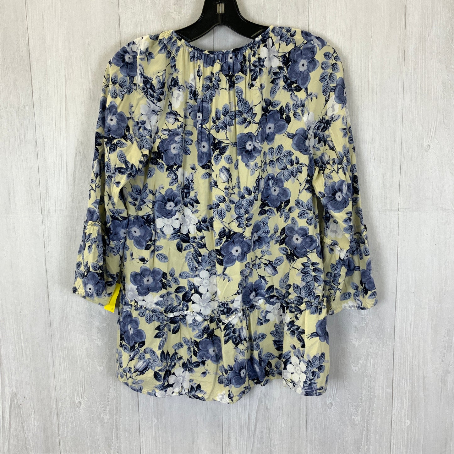 Top Long Sleeve By J. Jill In Blue & Yellow, Size: S