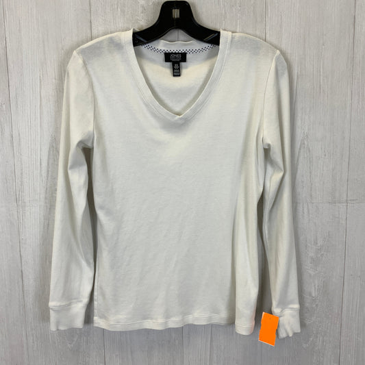 White Top Long Sleeve Basic Jones New York, Size M