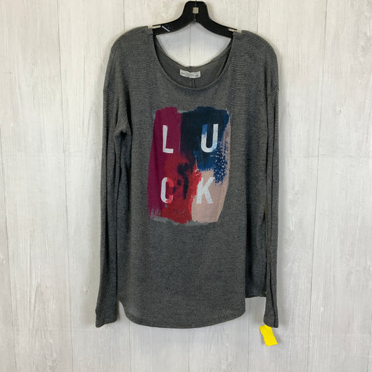 Sweater By Abercrombie And Fitch In Grey & Red, Size: L