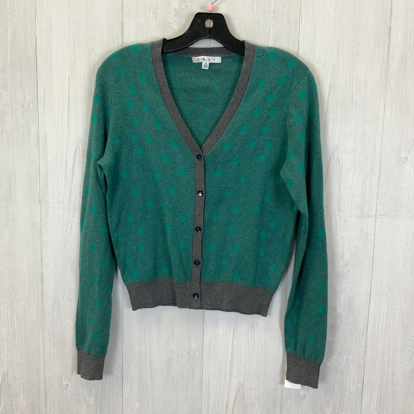 Cardigan By Cabi In Green & Grey, Size: S