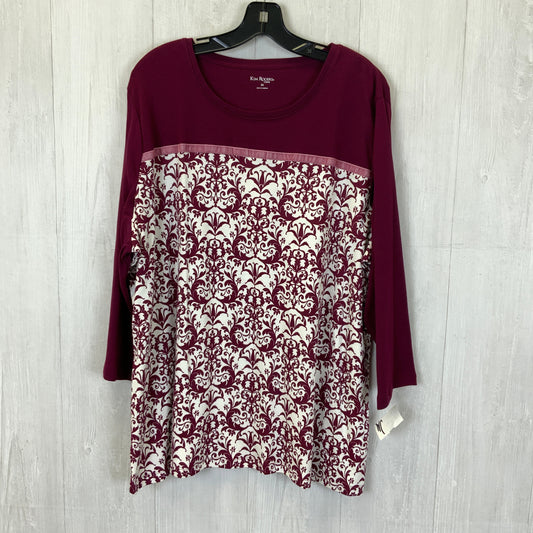 Top 3/4 Sleeve By Kim Rogers In Red & White, Size: 3x