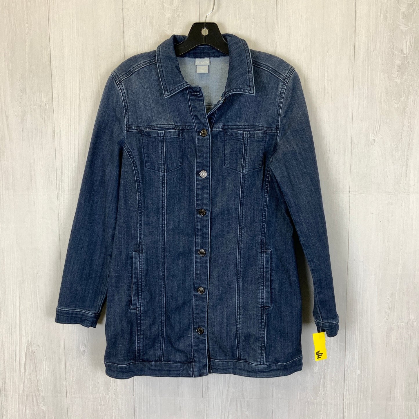 Jacket Denim By Chicos In Blue Denim, Size: S