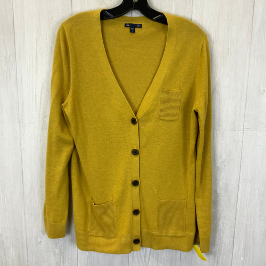 Sweater Cardigan By Gap In Yellow, Size: L