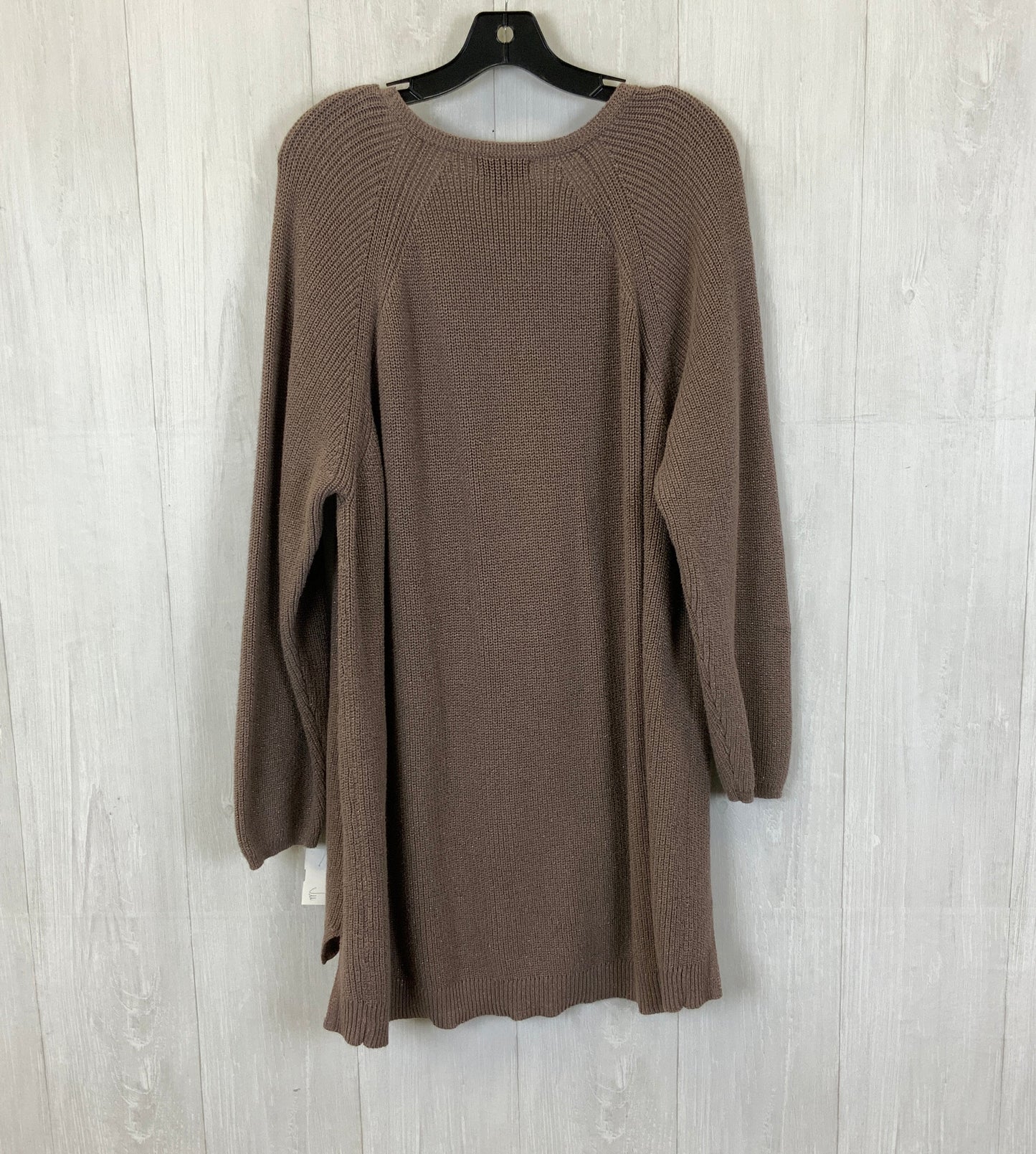 Sweater Cardigan By Ana In Brown, Size: 2x