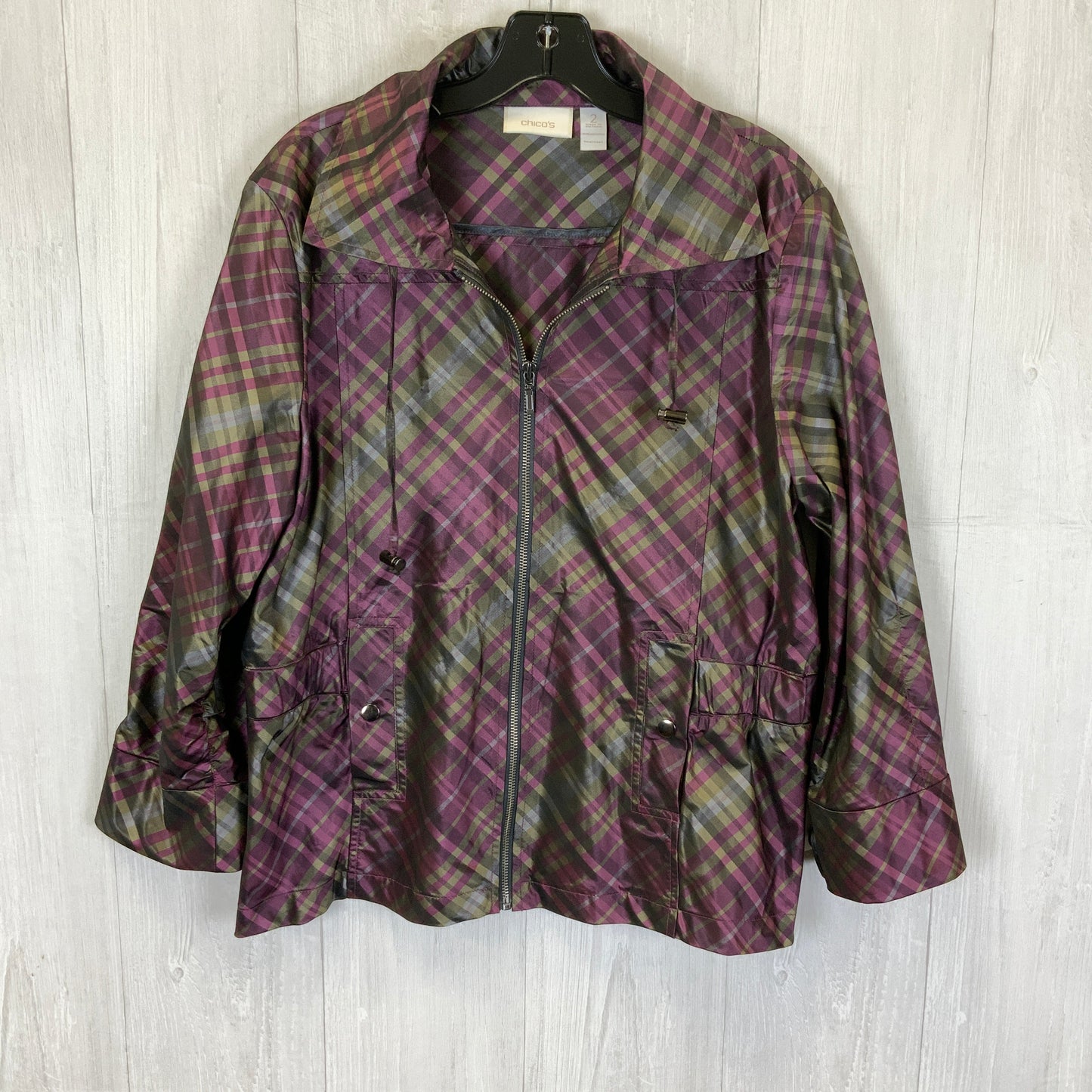 Jacket Other By Chicos In Multi-colored, Size: L