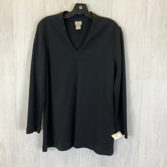 Top Long Sleeve By Chicos In Black, Size: M