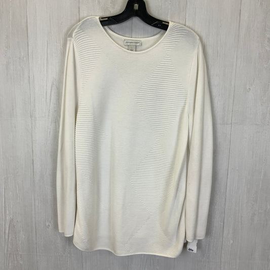 Top Long Sleeve By Christopher And Banks In White, Size: L