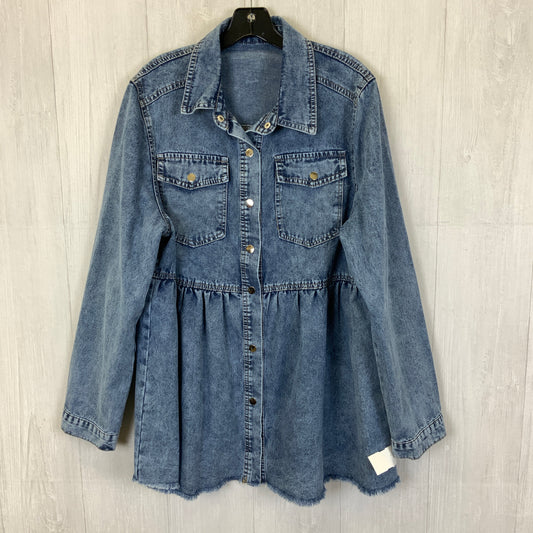 Jacket Denim By Clothes Mentor In Blue Denim, Size: 1x