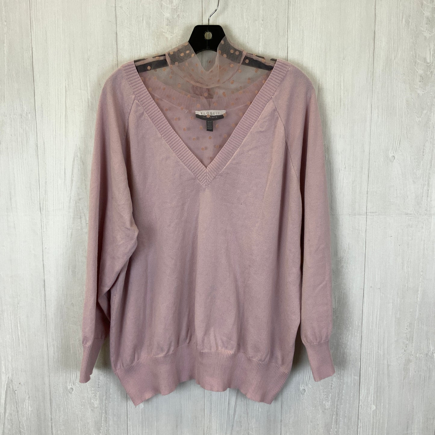 Top Long Sleeve By Eloquii In Purple, Size: 2x