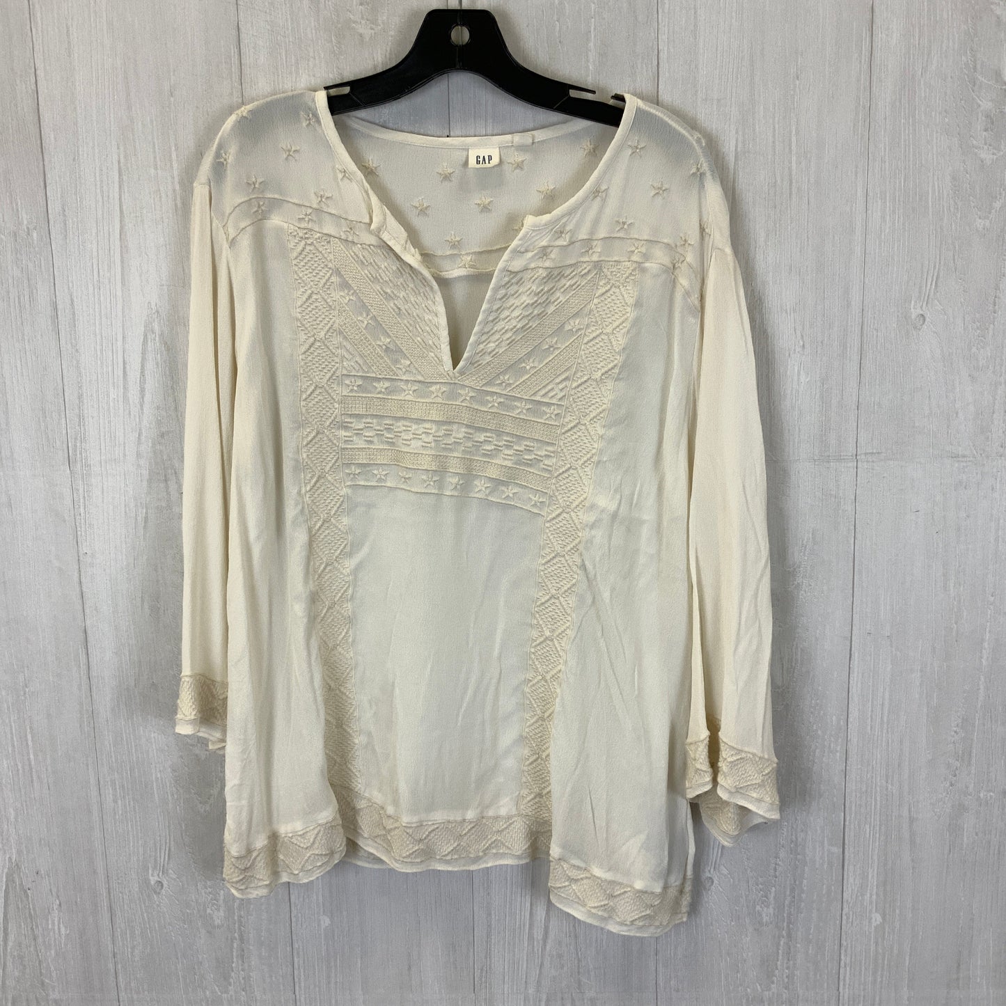 Top Short Sleeve By Gap In Cream, Size: M