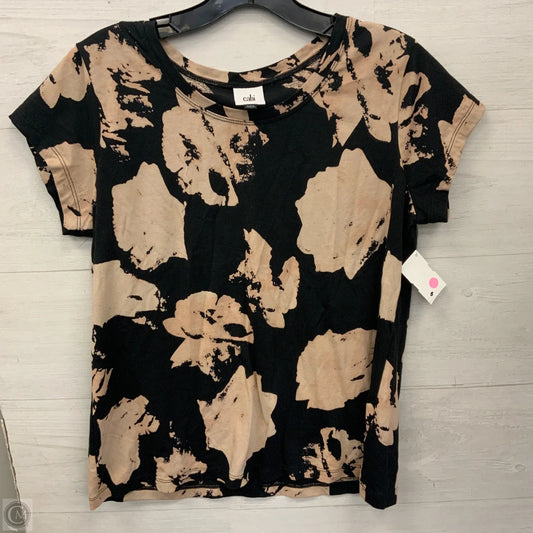 Top Short Sleeve Basic By Cabi In Black & Cream, Size: S