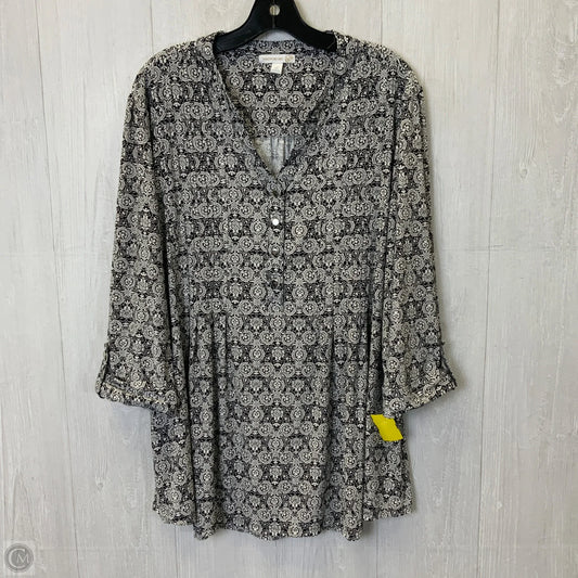 Blouse 3/4 Sleeve By Westport In Black & White, Size: 3x