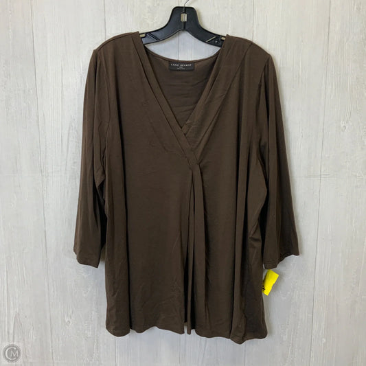Top Long Sleeve By Lane Bryant In Brown, Size: 3x