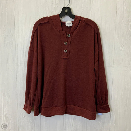 Top Long Sleeve By Andree By Unit In Red, Size: L