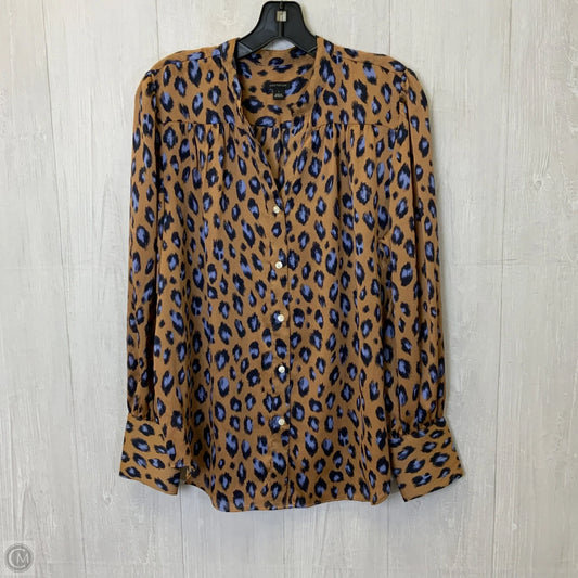 Blouse Long Sleeve By Ann Taylor In Leopard Print, Size: L