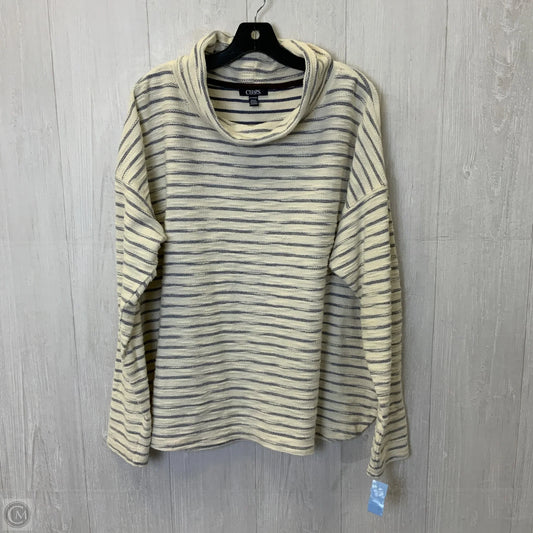 Top Long Sleeve By Chaps In Striped Pattern, Size: 2x