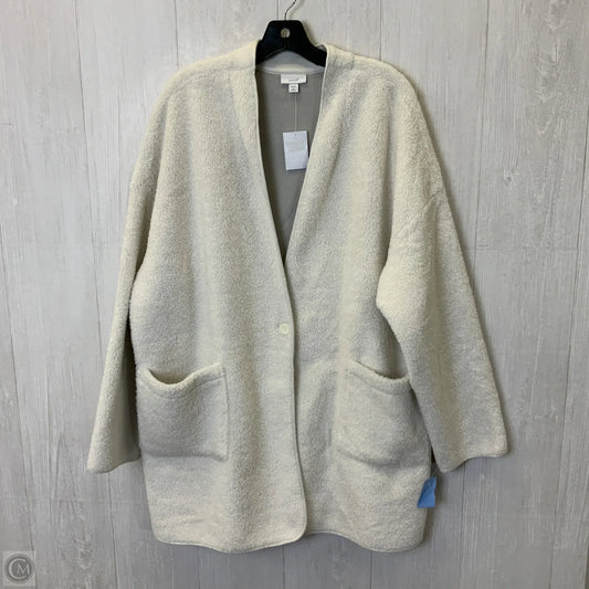 Sweater Cardigan By Pure Jill In Grey & White, Size: 2x