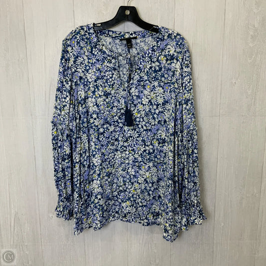 Top Long Sleeve By Lane Bryant In Blue, Size: 2x