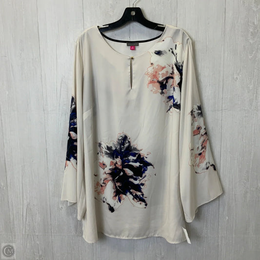 Blouse Long Sleeve By Vince Camuto In White, Size: 2x