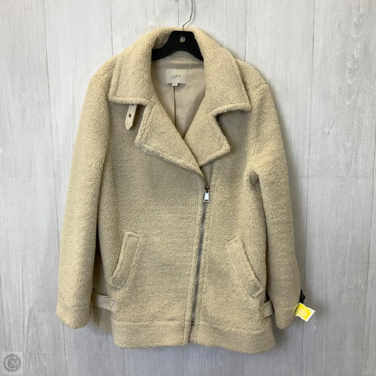 Jacket Faux Fur & Sherpa By Loft In Beige, Size: M