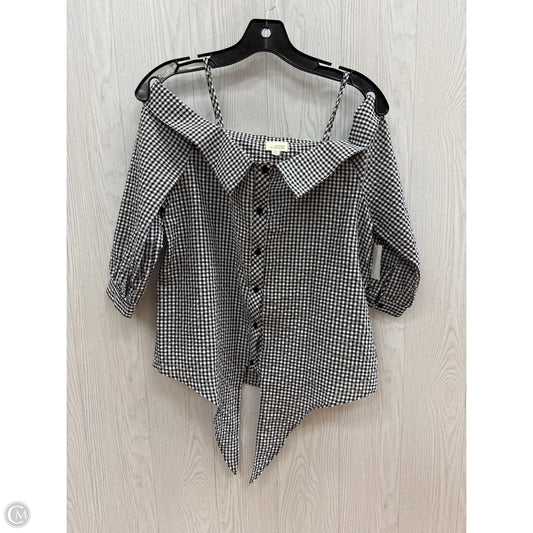 Top Short Sleeve By Caution To The Wind In Black White, Size: S